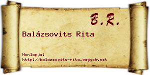 Balázsovits Rita névjegykártya